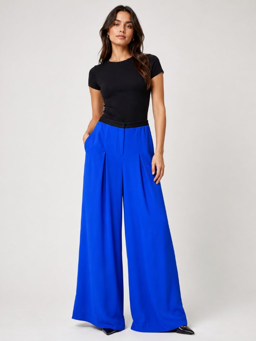 Robert Rodriguez Cobalt Blue Silk Wide-Leg Pants Size 0 (fits XS and S)